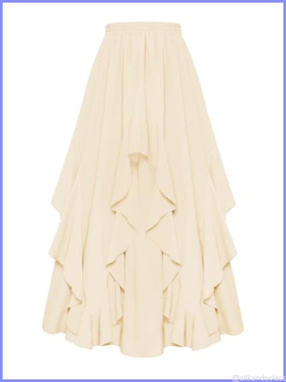 Ruffled Flowy Renaissance Maxi Skirt with Pockets A-Line